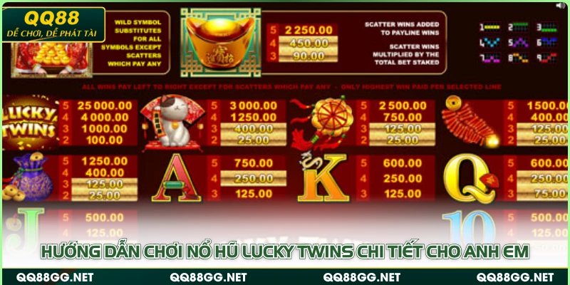 Hướng dẫn chơi nổ hũ Lucky Twins chi tiết cho anh em